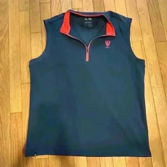 Adidas Men's Blue ClimaCool 1/4 Zip Golf Vest Size M Sleeveless - Picture 1 of 8